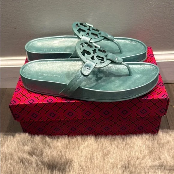 Tory Burch | Miller Cloud Sandals | Audrey Blue | 7.5 - Picture 3 of 9